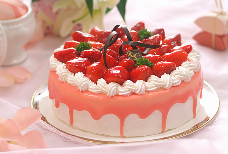 Photograph of a Strawberry Cake